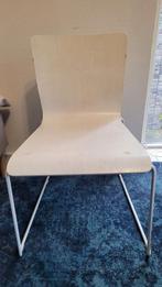 Witte Eetkamerstoel - Metaal & Hout, Ophalen, Gebruikt, Wit, Vier