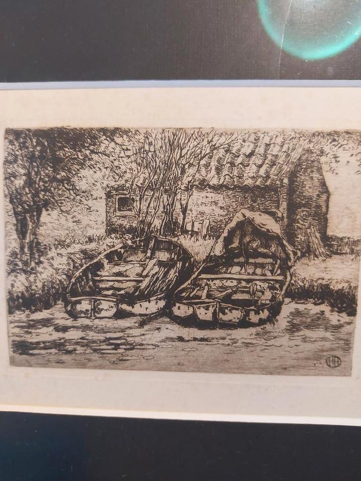 Ets van Herman Heuff, Antiek en Kunst, Kunst | Etsen en Gravures, Ophalen