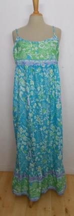 Leuke maxi groen/blauwe maxi print jurk! L, Verzenden, Maat 42/44 (L), Zo goed als nieuw, Onder de knie