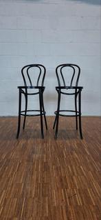 Fameg Vienna Thonet barkruk - Zwart gebeitst, Gebruikt, Met voetsteun, 60 tot 90 cm, Ophalen of Verzenden