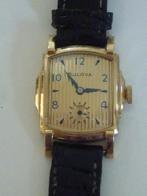 Art Deco, Bulova, polshorloge, 10k Gold Filled, vintage, Overige merken, Leer, Ophalen of Verzenden, Zo goed als nieuw