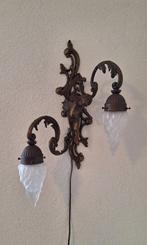 Antieke barok bronzen engelwandlamp, Ophalen