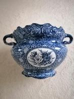 Antieke grote bloempot type Delft Blauw -Franz Anton Mehlem, Antiek en Kunst, Ophalen of Verzenden