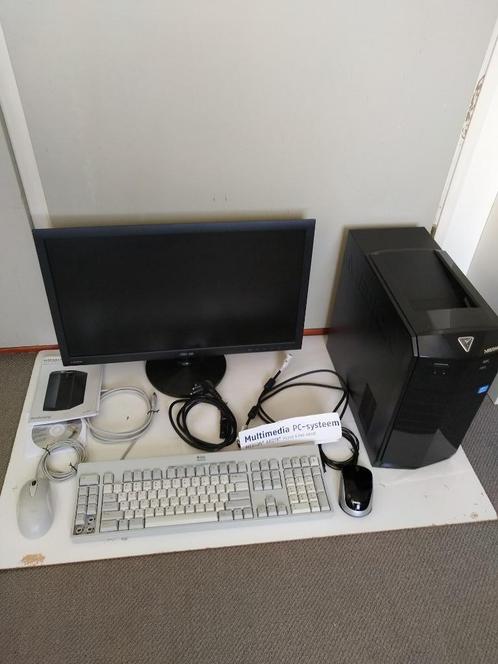 Desktop PC + Monitor, Computers en Software, Desktop Pc's, Gebruikt, 2 tot 3 Ghz, HDD, 4 GB, Met videokaart, Ophalen of Verzenden