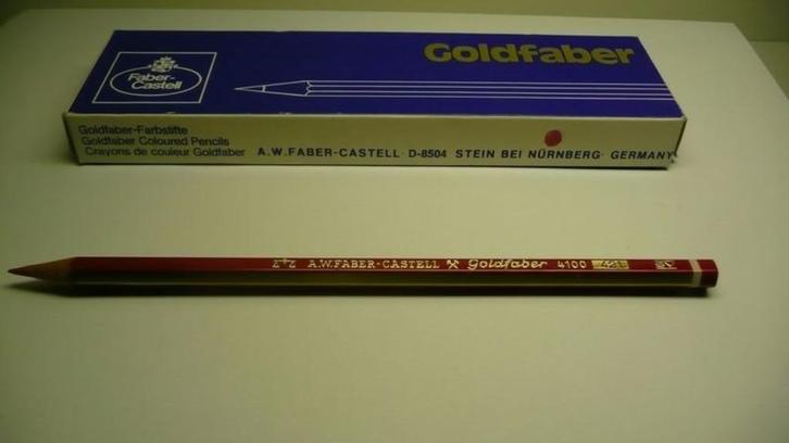 A.W. Faber-Castell Goldfaber 4100 jaren 60 - 70 potlood rood, Hobby en Vrije tijd, Tekenen, Potlood of Stift, Ophalen of Verzenden