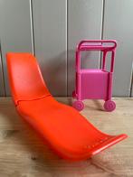 Vintage Mattel Barbie patio set, 1981, ligbed, meubeltjes., Ophalen of Verzenden, Gebruikt, Accessoires