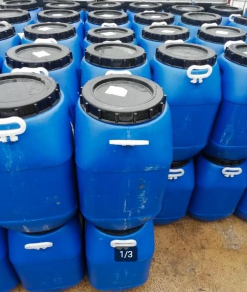 Te koop blauwe ton voerton 50 liter, Dieren en Toebehoren, Dierenvoeding, Verzenden