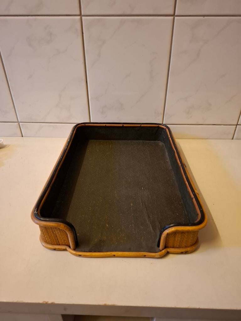 Vintage brievenbakje bamboe, Diversen, Ophalen of Verzenden, Gebruikt