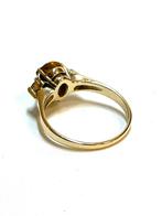 14k gouden ring met citrien en zirkonia, Sieraden, Tassen en Uiterlijk, Ringen, -, -, Ophalen of Verzenden, Dame