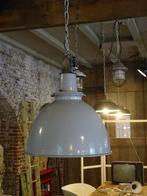 Prachtige grijs blauw emaillen lamp uit Shell fabriek UK, Ophalen