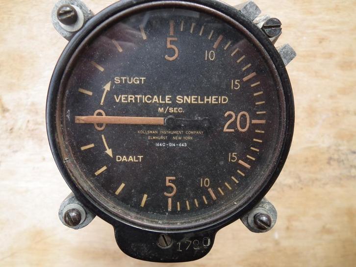 FOKKER G1 D21 T5 VARIOMETER INSTRUMENT LVA mobilisatie 8A-3N, Verzamelen, Luchtvaart en Vliegtuigspotten, Gebruikt, Overige typen