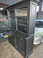 Zwarte buffetkast met schuifdeuren, Huis en Inrichting, Kasten | Buffetkasten, Gebruikt, Klassiek, 150 tot 200 cm, Ophalen of Verzenden