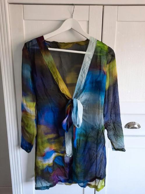 Mooie Blauw Paars Groene See through Strandblouse Maat XS 34, Kleding | Dames, Blouses en Tunieken, Gedragen, Maat 34 (XS) of kleiner