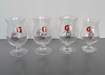Set van 4 DUVEL glazen met opdruk en  Duvel biervilthouder beschikbaar voor biedingen