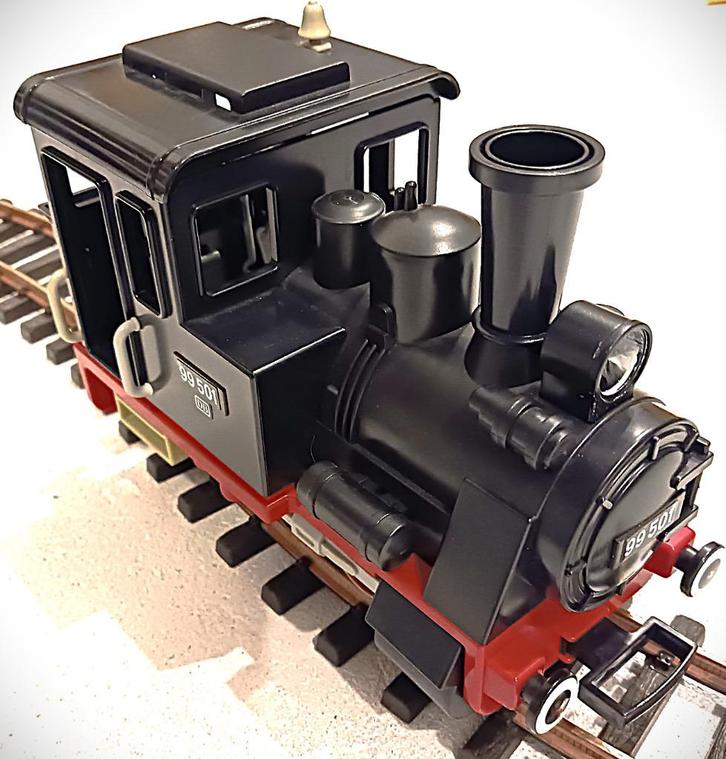 Playmobil 4000 stoomlok nr 99501 met 2 rijtuigen, Hobby en Vrije tijd, Modeltreinen | Overige schalen, Gebruikt, Treinset, Gelijkstroom