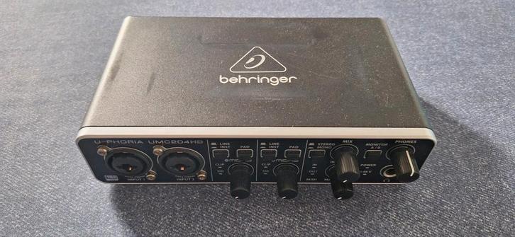 Behringer U-Phoria UMC204HD Audio Interface, Muziek en Instrumenten, Mengpanelen, Gebruikt, Minder dan 5 kanalen, Microfooningang