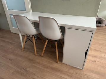 Ikea Alex Lagkapten Bureau 140x60 wit met kastje  beschikbaar voor biedingen