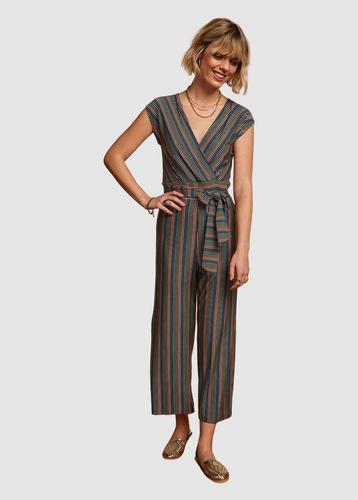 38/40 King Louie Lot jumpsuit zwart en kleurig gestreept  beschikbaar voor biedingen
