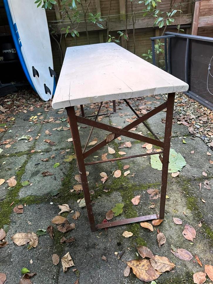 Biertafel - verkort, Tuin en Terras, Tuintafels, Gebruikt, Rechthoekig, Hout, Ophalen