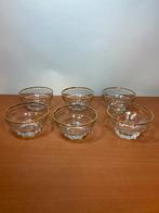 Set van 6 Vintage Dessertglazen met Gouden Rand, ., Overige typen, Ophalen of Verzenden, Zo goed als nieuw