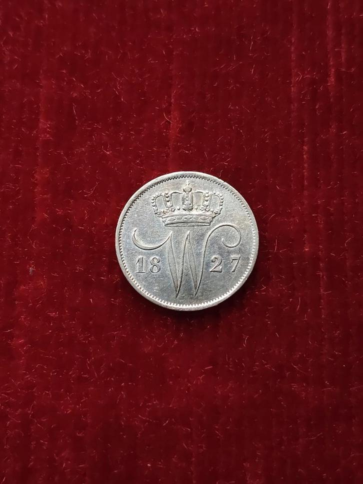 Nederland, 10 Cent 1827, Zilver, Willem I, Postzegels en Munten, Munten | Nederland, Losse munt, 10 cent, Koning Willem I, Zilver