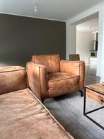 Cognac stoel en bank, Huis en Inrichting, Banken | Sofa's en Chaises Longues, Gebruikt, Ophalen