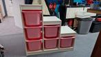 IKEA TROFAST opbergmeubel – wit met 6 roze bakken, Ophalen, Kunststof, Gebruikt, 50 tot 100 cm