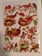 Vogels vogelnest birds poesie poezie plaatjes vel 7069, Verzamelen, Poesieplaatjes, Ophalen of Verzenden