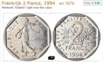Frankrijk 1979 + 1994 fr.franc 2.00 bieden vanaf 3.00 / st, Ophalen of Verzenden, Frankrijk, Setje