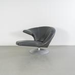 1x Leolux Parabolica Fauteuil Links Grijs Leer - Aluminium, 125 tot 150 cm, Ophalen of Verzenden, Zo goed als nieuw, Metaal