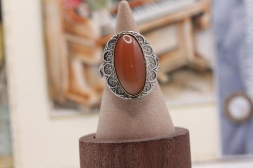 ring zilver vintage jaren 60 met carneool steen, Sieraden, Tassen en Uiterlijk, Ringen, Gebruikt, Dame, 19 tot 20, Zilver, Zilver
