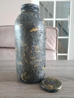 Decoratieve zwart/gouden glazen fles, Huis en Inrichting, Woonaccessoires | Vazen, Ophalen, Overige kleuren, Glas, Minder dan 50 cm