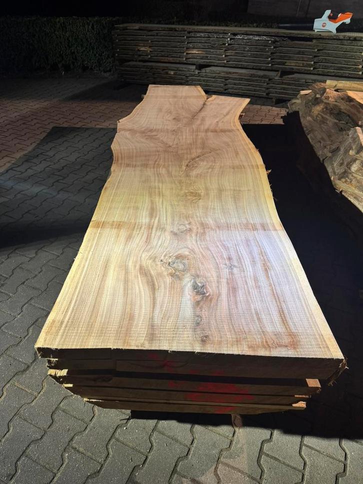 Zeer grote boomstamtafelbladen 345x100x7cm, Huis en Inrichting, Tafels | Eettafels, Zo goed als nieuw, 50 tot 100 cm, 200 cm of meer