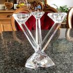 Kandelaar, kristal, Villeroy en Boch, driearm, vintage, Ophalen