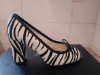 Luxe echt leer pums van PAOLIBALLERINA, 37 zebra print, Pumps, Verzenden, Zwart, Zo goed als nieuw