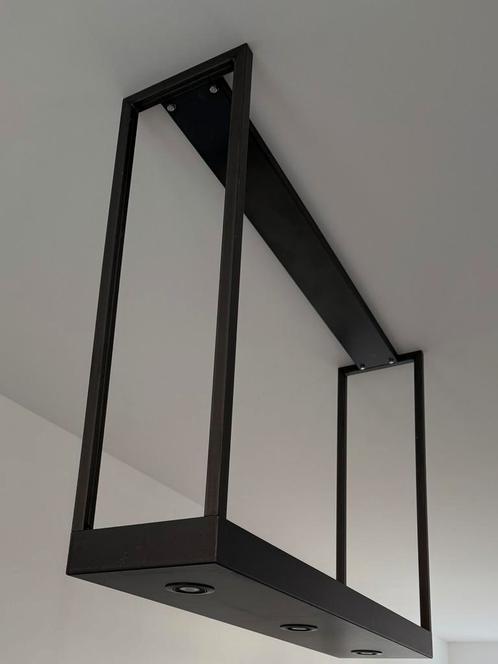 Ancona blauwstaal hanglamp, Huis en Inrichting, Lampen | Hanglampen, Gebruikt, 75 cm of meer, Ophalen