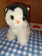 Sunkid poes / kat knuffel wit met zwart 17 cm groot, Ophalen of Verzenden