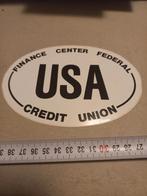 Usa cedit union finance center federal, Verzamelen, Stickers, Ophalen of Verzenden, Zo goed als nieuw