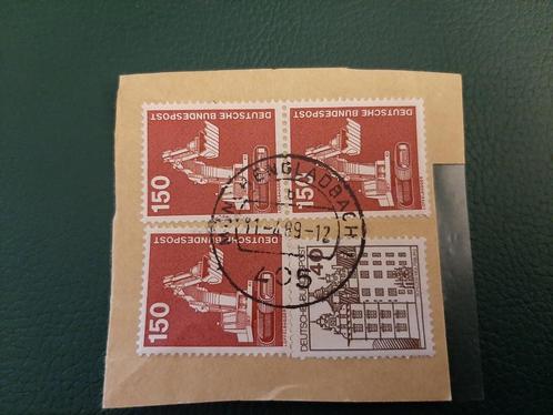 stempel Münchengladbach, 4 zegels op briefstuk.  Verzendkost, Postzegels en Munten, Postzegels | Europa | Duitsland, Gestempeld