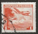 Chili 54, boom vliegtuig, Postzegels en Munten, Verzenden, Gestempeld, Zuid-Amerika