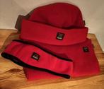 Polartec - Sjaal 140 x 30cm +Muts + haarband Ø56cm - rood, Ophalen of Verzenden, Zo goed als nieuw, Maat 36 (S), Muts