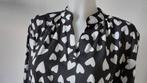 Sophia Perla Top - Hartjes Print - Maat XL, .., ., Zwart, Maat 46/48 (XL) of groter