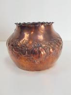 Art deco koper plantenpot zwaluwstaart handmade uniek 1920, Antiek en Kunst, Ophalen of Verzenden, Koper