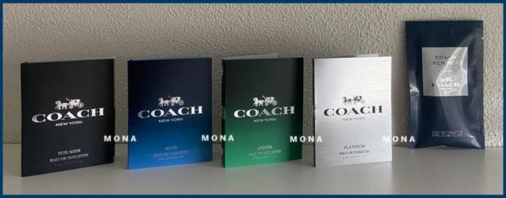 Coach for Men set 5 parfum samples proefjes testers monsters, Sieraden, Tassen en Uiterlijk, Uiterlijk | Parfum, Nieuw, Verzenden