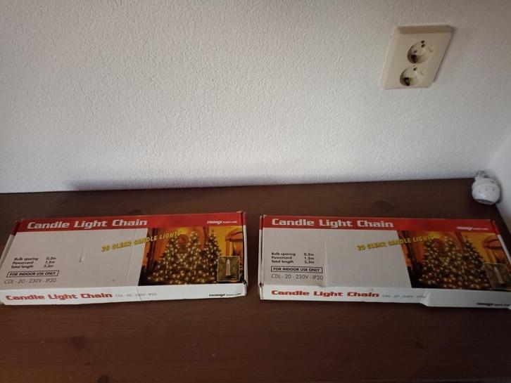 2 sets NOSTALGISCHE KERSBOOMVERLICHTING. 2X20 Kaarslampjes, Diversen, Kerst, Nieuw, Ophalen of Verzenden