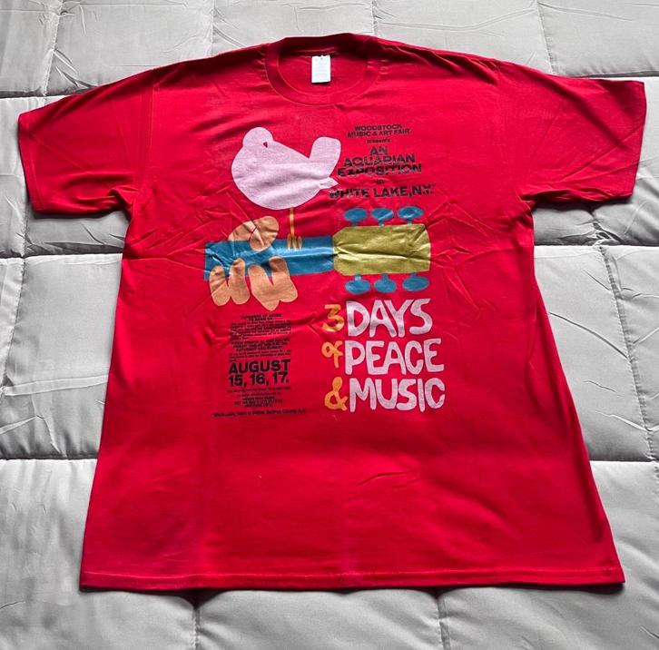 Prachtig Woodstock T-shirt - nieuw ongedragen - rood - XXL, Kleding | Heren, T-shirts, Nieuw, Overige maten, Rood, Ophalen of Verzenden