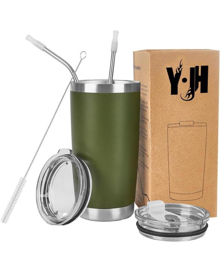 Y·J&H 20oz (550ml) Travel Tumbler Dubbelwandig, Witgoed en Apparatuur, Koffiemachine-accessoires, Nieuw, Verzenden