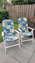 2 degelijke verstelbare Hartman stoelen met kussens, Tuin en Terras, Tuinstoelen, Ophalen, Gebruikt, Hout, Verstelbaar