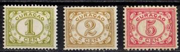 Curaçao nr. 45, 47 en 51 Cijfer 1915-1931 ongebruikt beschikbaar voor biedingen