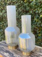 PTMD cilinder vazen wit parelmoer met goud, Huis en Inrichting, Woonaccessoires | Vazen, Minder dan 50 cm, Glas, Ophalen of Verzenden